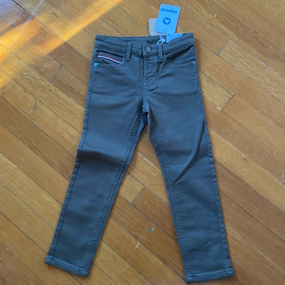 New Mayoral Kids Slim Fit Adjustable Waist Khaki Jeans 5